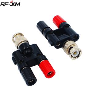 1pcs BNC 수 플러그-4mm 듀얼 바나나 암 잭 소켓 바인딩 포스트 RF 동축 커넥터 어댑터 분배기