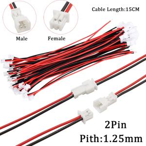 20/10/5/2/1Pair 마이크로 JST PH1.25mm 남성 여성 케이블 2Pin 커넥터 잭 플러그 피치 1.25mm jst 2P 전자 커넥터 15CM 와이어