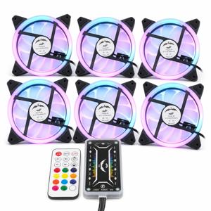 컴퓨터 케이스 PC 냉각 팬 RGB 조정 LED 120mm 조용한 + IR 원격 CPU 용 새 컴퓨터 쿨러 냉각 RGB 케이스 팬