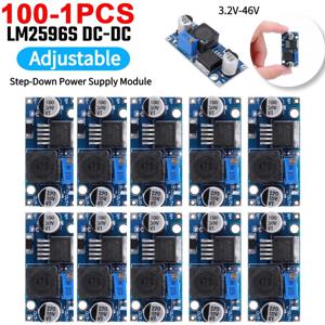 100-1pcs LM2596S DC-DC 스텝 다운 전원 공급 장치 모듈 3A 조정 가능한 스텝 다운 모듈 LM2596 전압 조정기 3.2V-46V