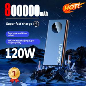 80000mAh 고용량 보조베터리 120W 초고속 충전 보조베터리 iPhone 용 휴대용 배터리 충전기 Samsung Huawei Xiaomi