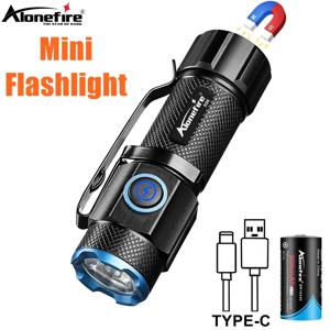 6500K 미니 손전등 고휘도 P50 LED 팜 토치 타입-C USB 토치 라이트 어린이 여성 백팩 포켓 야외 가정 작업 램프