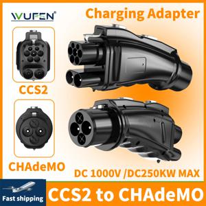 WUFEN 250A CCS2-CHAdeMO 어댑터 고속 CCS2 충전기 커넥터 닛산 리프 Chademo 자동차 용 전기 자동차 DC 충전 스테이션