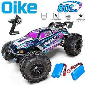 오이케 RC 드리프트 카, LED 라이트 장착, 최고 속도 50km/h / 80km/h, 브러시리스 모터, 4륜 구동, 리모컨으로 조종 가능한 고속 전기 레이싱 몬스터 트럭 (성인용)