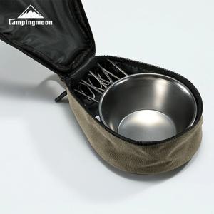 CAMPINGMOON 21*15*9cm 야외 캠핑 용품 캔버스 미니 가방 사용자 정의 배 모양 상자 점심 음식 배달 가방