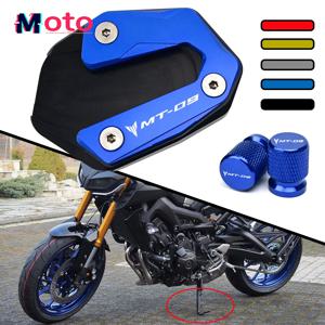 Yamaha MT09 MT 09 MT-09 SP FZ09 Tracer 900GT 2015-2023 오토바이 킥 스탠드 풋 사이드 스탠드 확대기 패드 및 타이어 밸브 캡