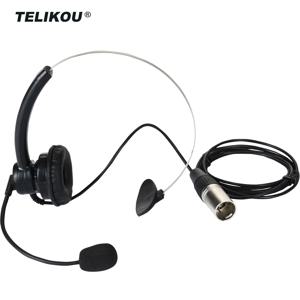 TELIKOU ND-11 초경량 싱글 이어 헤드셋, 남성용 5 핀 인터콤 머프, 다이나믹 마이크 클리어콤