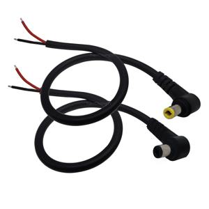 18AWG DC 전원 커넥터, 5.5 x 2.1mm / 2.5mm 플러그(수) - 5.5 x 2.1/2.5mm 플러그(수) 연결 케이블, 90도 직각 전원 케이블, 길이 29cm.