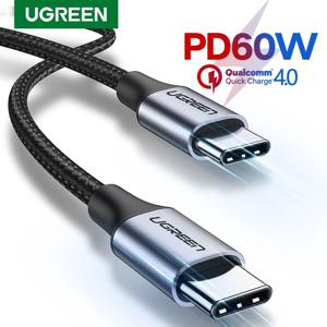 UGREEN 60W USB 유형 C-Macbook iPad 용 USB C 케이블 Samsung Xiaomi PD 고속 충전 충전기 코드 3A 고속 USB C 케이블