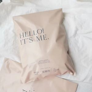 살구색 무광택 메일백 새 제품 플라스틱 선물 가방 두꺼운 가방 봉투 택배 가방 인쇄 회사 로고 슬로건