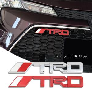 3D TRD 로고 자동차 앞 그릴 트렁크 금속 엠블럼 배지 Toyota Supra Aygo Prado RAV4 Hilux Yaris Corolla 4Runner Camry Avalon