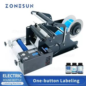 ZONESUN ZS-TB50SM 전기 반자동 원형 병 라벨링 기계 화장품 병 스티커 라벨 부착기