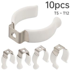 10pcs U 클립 홀더 브래킷 T5-T12 유형 플라스틱 담근 클램프 램프 지원 램프 홀더 LED 전구/파이프 클램프
