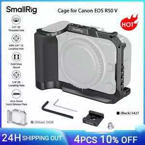 DJI RS 안정기용 삼각대용 실리콘 핸들 및 Arca-Swiss 퀵 릴리스 플레이트가 있는 Canon EOS R50 V용 SmallRig 케이지 -5427