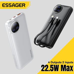 Essager 보조베터리 30000mAh 22.5W PD 고속 충전 휴대용 보조베터리 20000mAh/10000mAh iPhone 16 15 14pro Max Huawei Xiaomi