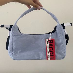 Baggu Bow 핸드백 나일론 언더암 퓨어 컬러 여성용 가방 버터플라이 매듭 영국 스타일 캐주얼 호보 백 내부 포켓 포함