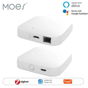 MOES Tuya ZigBee3.0 스마트 허브, 무선/유선 게이트웨이 브리지 SmartLife 앱 원격 제어는 Alexa Google 홈 어시스턴트와 함께 작동합니다.