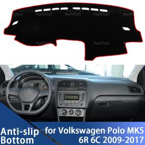 폭스바겐 폴로 MK5 5MK 6R 6C 61 벤토 아메오 2009-2017 자동차 대시보드 커버 대시보드 매트 카펫 패드 선쉐이드 케이프 쿠션