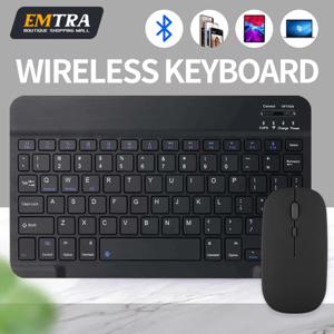 EMTRA 블루투스 무선 키보드 마우스 IOS 안드로이드 윈도우 태블릿용 아이패드 에어 미니 프로 프랑스어 아랍어 히브리어 블랙 키보드