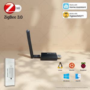 안테나가 있는 Zigbee 3.0 USB 동글 스마트 홈 무선 범용 Zigbee 게이트웨이 허브는 홈 어시스턴트 Zigbee 2MQTT, OpenHAB를 지원합니다.