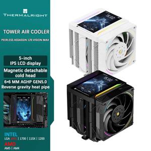 Thermalright Peerless Assassin 120 VISION MAX AGHP 5.0 6*6MM 히트파이프 5인치 스크린 공랭식 CPU 쿨러 LGA1851/1700 AM5용