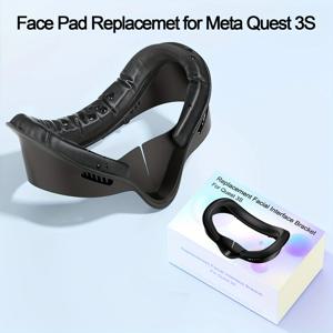 Oculus Quest 3S용 페이스 인터페이스 및 마스크 패드, 땀에 강한 PU 폼 패드, Meta Quest 3S VR 액세서리로 더욱 몰입감 있는 게임 경험 제공