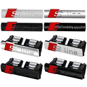 아우디 SLINE A4 B5 B6 B7 B8 B9 A1 A3 8V 8P 8L A6 S용 자동차 프론트 후드 그릴 배지 커버 바디 트렁크 장식 데칼 자동차 액세서리