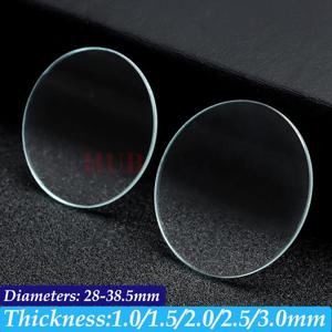 시계 유리 교체용 평면 유리 1.0/1.5/2.0/2.5/3.0mm 두께, 직경 28-38.5mm 투명 크리스탈 1개 29/30/31/32mm 34mm 36mm