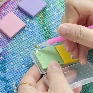 1/2PCS 실리콘 다이아몬드 페인팅 클레이 크로스 스티치 DIY 자수 액세서리 다이아몬드 아트 퍼티 클레이 지속적인 끈적임 3x3cm