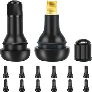 10PCS 타이어 밸브 스템 TR412/TR413/TR414/TR415 먼지 커버 포함 자동차 튜브리스 타이어 밸브 검정색 고무 스냅온 타이어 밸브 스템