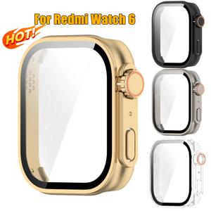 Xiaomi Redmi Watch 6 용 유리 + PU 케이스 화면 보호기 Redmi Watch 6 쉘용 긁힘 방지 필름 범퍼 하드 보호 커버