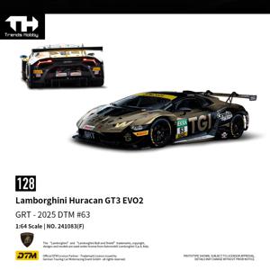 트렌드 하비 1/64 람보르기니 우라칸 GT3 EVO2 GRT 2025 DTM 레이싱 미니어처 모델 장난감 자동차 프리휠 다이캐스트 컬렉션 선물