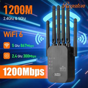무선 5G 와이파이 리피터 1200Mbps 공유기 와이파이 증폭기 듀얼 밴드 장거리 확장기 5Ghz Wi-Fi 신호 증폭 리피터