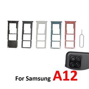 삼성 갤럭시 A12 A125 A125F A127 A127F 휴대폰용 새 SIM 카드 트레이 하우징 마이크로 SD 칩 슬롯 드로어 홀더 포켓 블랙 블루