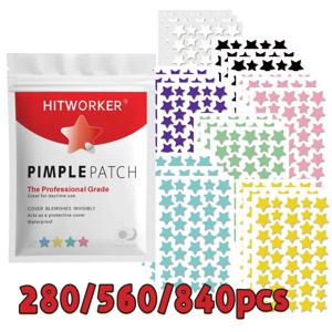 280/560/840개입 다채로운 별 모양 여드름 패치, 티트리 & 살리실산 함유 하이드로콜로이드 여드름 패치