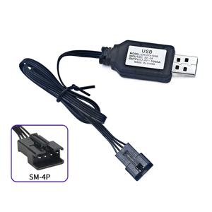 7.4V SM-4P 플러그 USB 충전기 RC 자동차 M416 전동 젤 볼 블래스터 배터리용 - 충전식 전원 공급 장치 액세서리