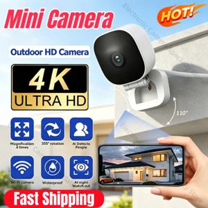 새로운 4K 미니 보안 카메라 나이트 비전 WiFi 감시 방수 모션 감지 모니터 가정용 야외 정원 보안