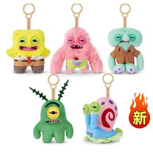 13CM 플러시 키체인 못생긴 웃는 얼굴 큰 눈 괴물 모양의 부드러운 펜던트 재미있는 스폰지밥 패트릭 스타 게리 가방 열쇠고리 선물