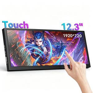 12.3인치 휴대용 모니터 롱 터치 IPS 스크린 타입-C HDMI 노트북 PC Xbox PS5 스위치용 - 멀티미디어 외부 디스플레이
