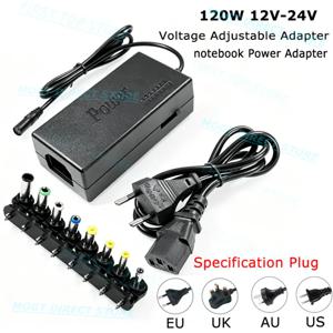 120W 범용 휴대용 AC 노트북 전원 어댑터 12V 15V 16V 18V 19V 4.5A 20V 24V 충전기 (도시바, HP, 아수스, 에이서, 소니, 레노버 호환)