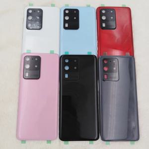 삼성 갤럭시 S20 울트라 S20U 5G SM-G988용 후면 배터리 커버, 유리 후면 하우징 케이스 교체 부품 (카메라 렌즈 프레임 포함)