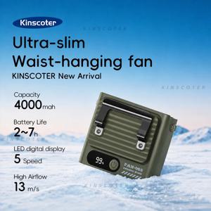 Kinscoter 초슬림 허리 걸이식 팬 4000mAh 미니 냉각 팬 5단 속도 야외 휴대용 충전식 디지털 디스플레이 팬 Ultra-slim Waist Hanging Fan 4000mAh Mini Cooling Fan 5 Speed Outdoor Portable Rechargeable Fan with Digital Display