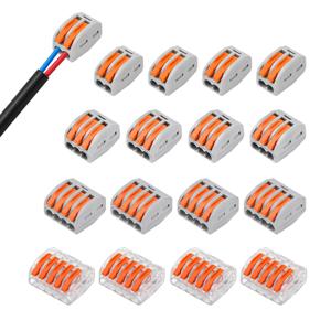 10/20/30PCS 2/3/4/5 포트 모듬 키트 퀵 푸시 인 레버 와이어 커넥터 미니 컴팩트 터미널 블록 0.08-4mm2 전기 배선