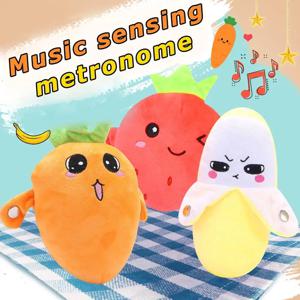새로운 특이한 음악 리듬 부모-자녀 상호작용 플러시 인형 바나나 과일 유도 장난감 음악 감각 능력 키우기