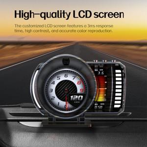 P28 자동차 HUD Obd2 온보드 컴퓨터 OBD+GPS+RGB 제스처 인식 속도계 앞유리 속도 터보 RPM 스위치 (자동차 고장 진단용)