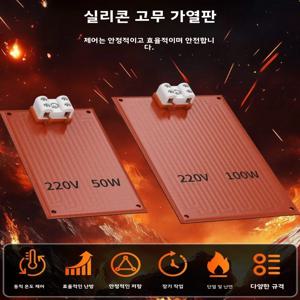 분전반의 제습 및 건조용으로 사용되는 초박형 실리콘 고무 히팅 플레이트 JRD-50/75/100/150/200W