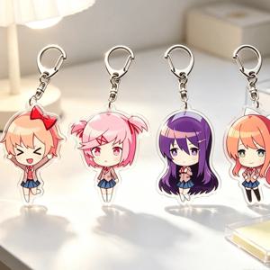 인기 게임 DDLC 유리 모니카 사요리 나츠키 주변기기 아크릴 키체인 Q 버전 귀여운 축제 선물 배낭 액세서리