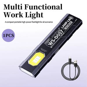 LED COB 손전등 타입 C 충전식 600LM 휴대용 미니 토치 포켓 랜턴 비상용 자석 부착 작업등