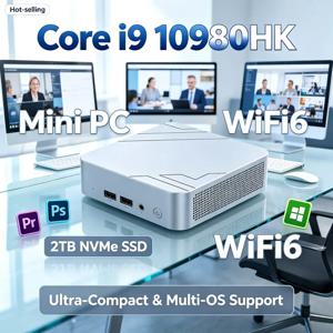 2026 인텔 I9 10980H 미니 PC 16GB+2TB SSD 초소형 데스크탑 컴퓨터 WIFI 6 블루투스 미니 컴퓨터 비즈니스, 가정, 게임용