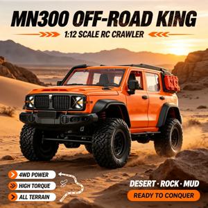 MN‑300 1:12 4WD 완전 비례 제어 RC 크롤러 2.4G 무선 조종 오프로드 클라이밍 자동차 모델 장난감 취미 선물 (성인 및 어린이용)
